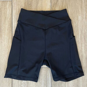 SUUKSESS Ribbed Workout Shorts High Waist Gym Yoga S Pockets